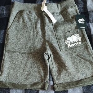 Roots Green Athletic Shorts Elastic Waistband *Bnwt* Sz 7